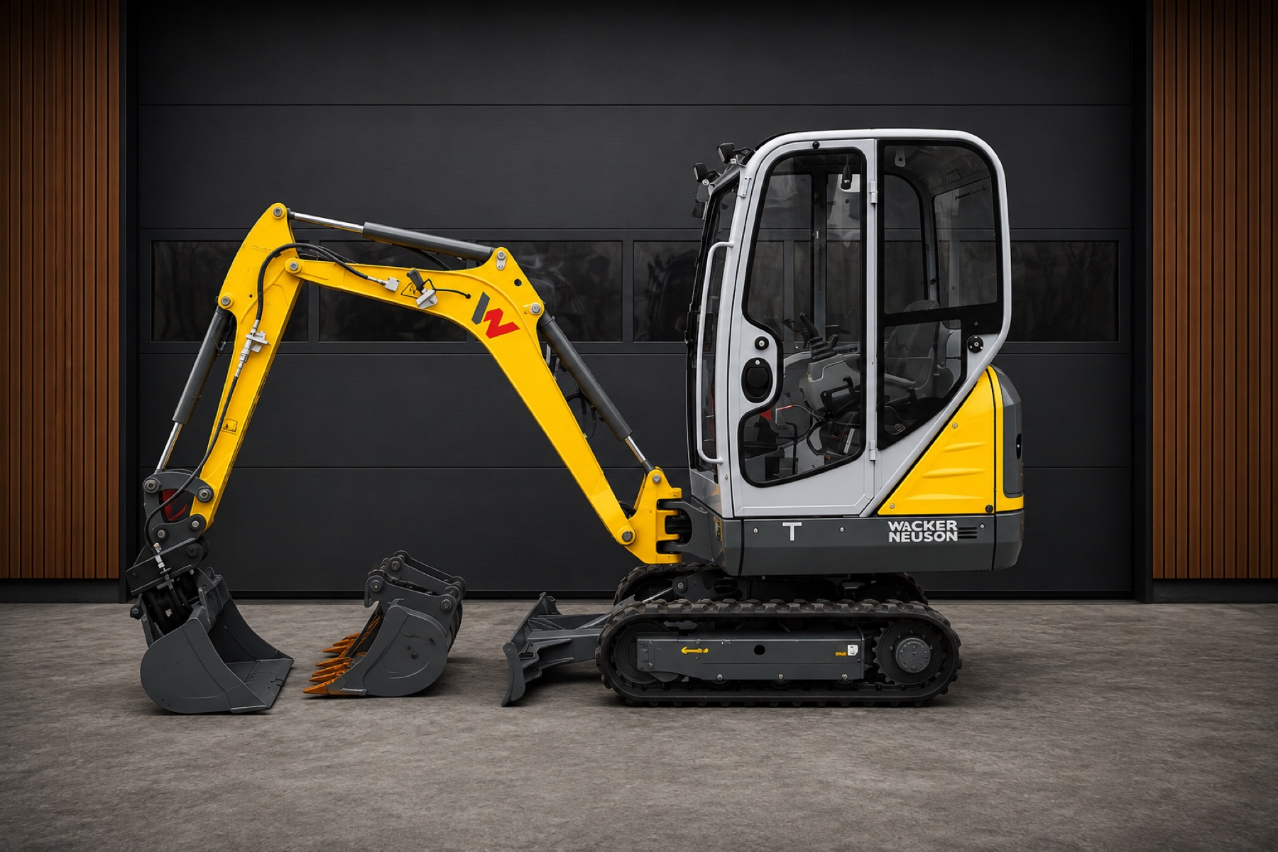 Minibagr Wacker Neuson ET16 z boku